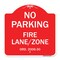 Signmission Princeton New Jersey No Parking Fire Lane Zone, Red & White Aluminum Sign, 18" x 18", RW-1818-23273 A-DES-RW-1818-23273 - alternate 1